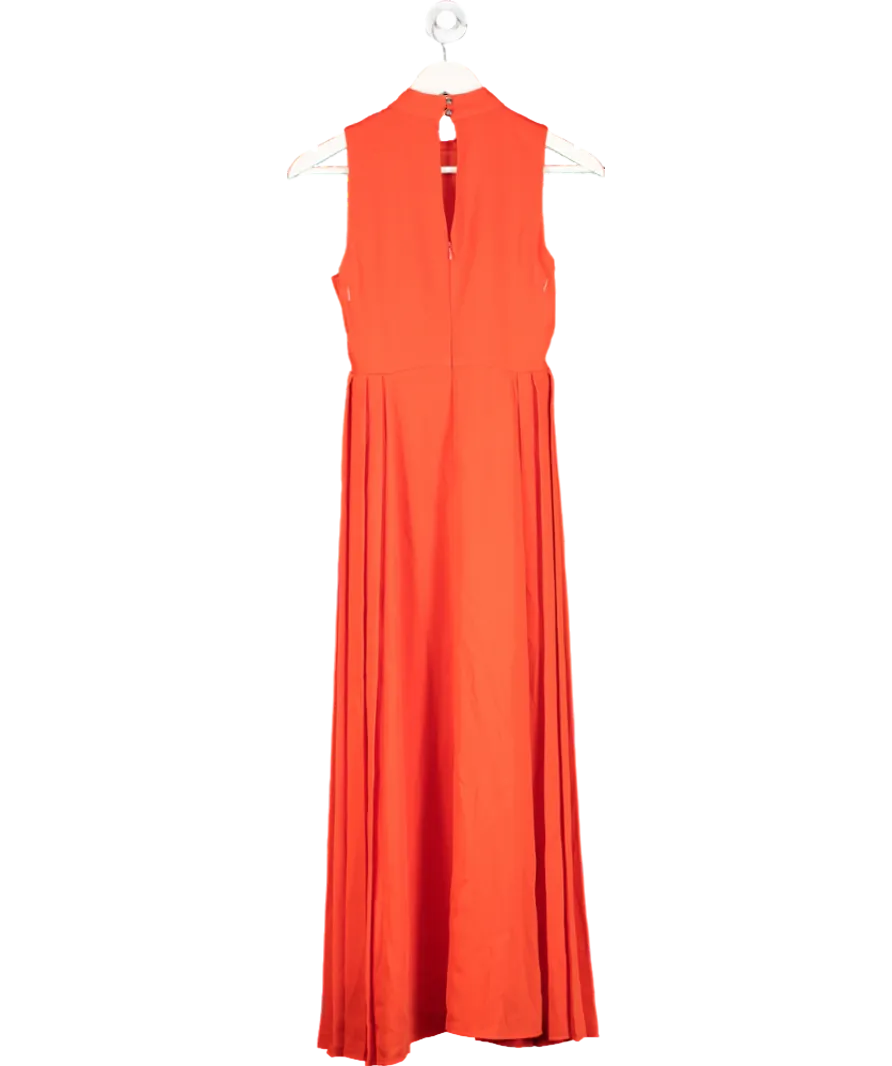 Karen Millen Red Petite Soft Tailored Pleated Panel Midaxi Dress UK 4