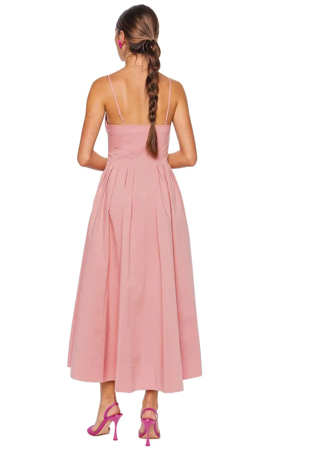 Kittiy Dusty Rose Bustier Midi Dress