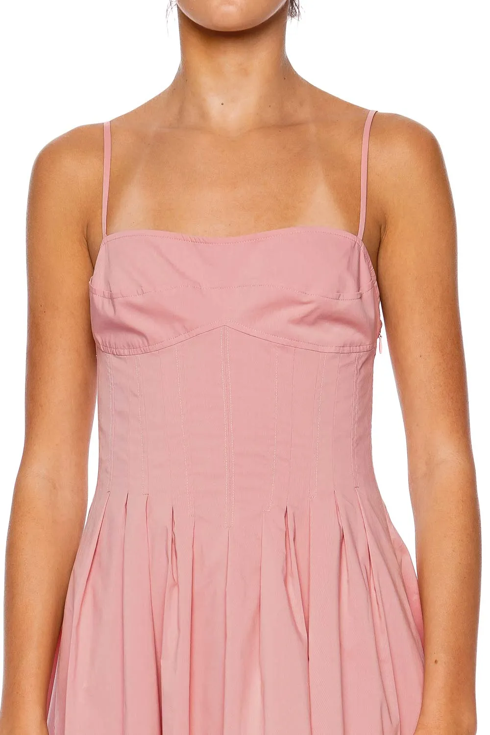 Kittiy Dusty Rose Bustier Midi Dress