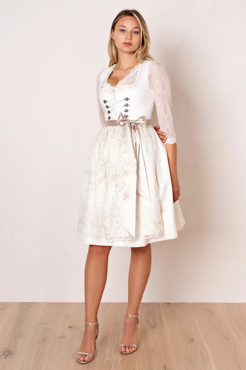 Kruger Wedding Dirndl 2pcs. 60cm "Eudora" ecru