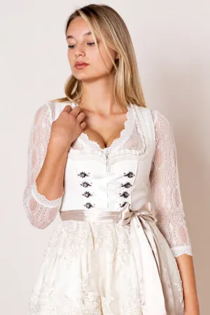 Kruger Wedding Dirndl 2pcs. 60cm "Eudora" ecru