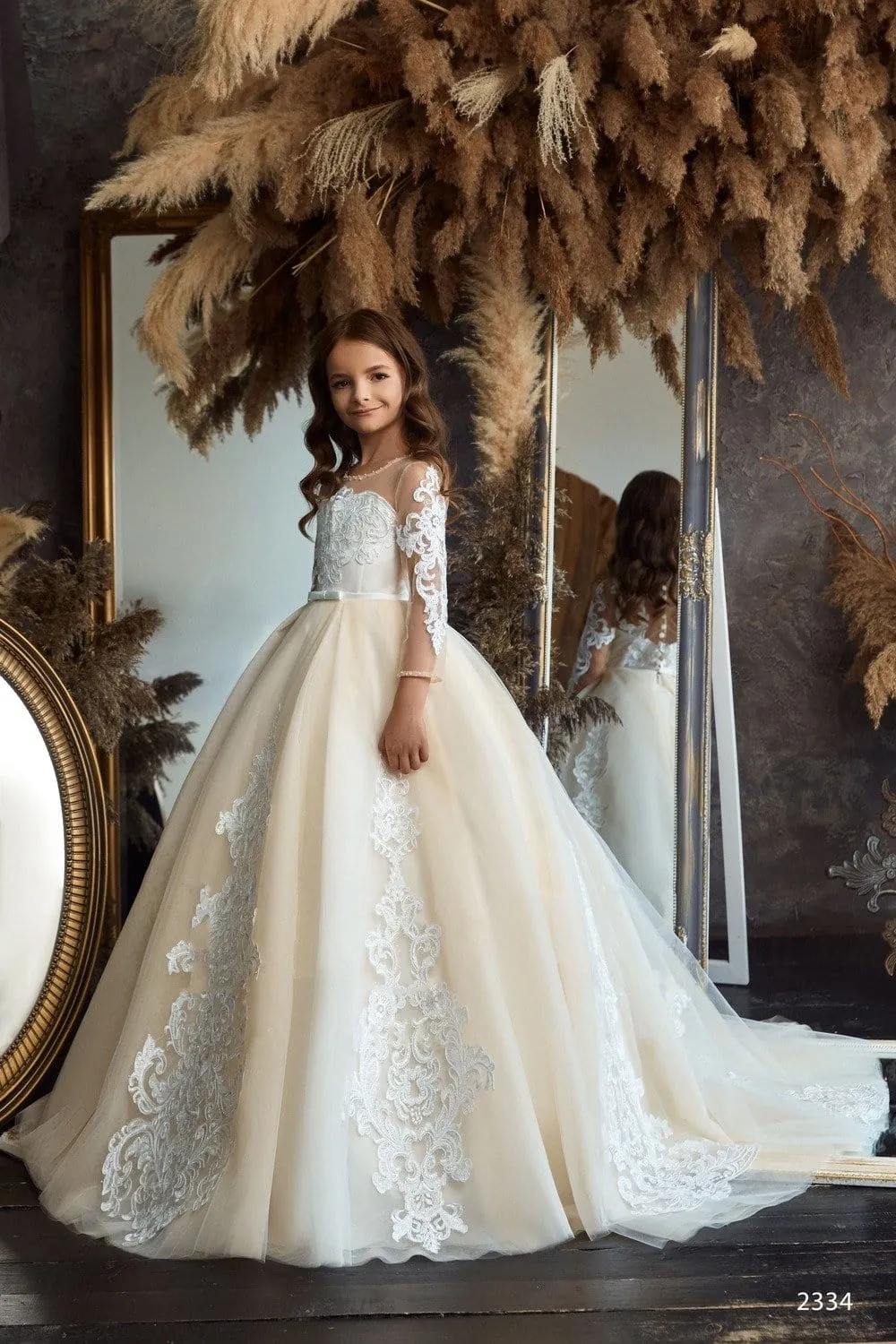 L2334 Long White Ballgown for Bridesmaids