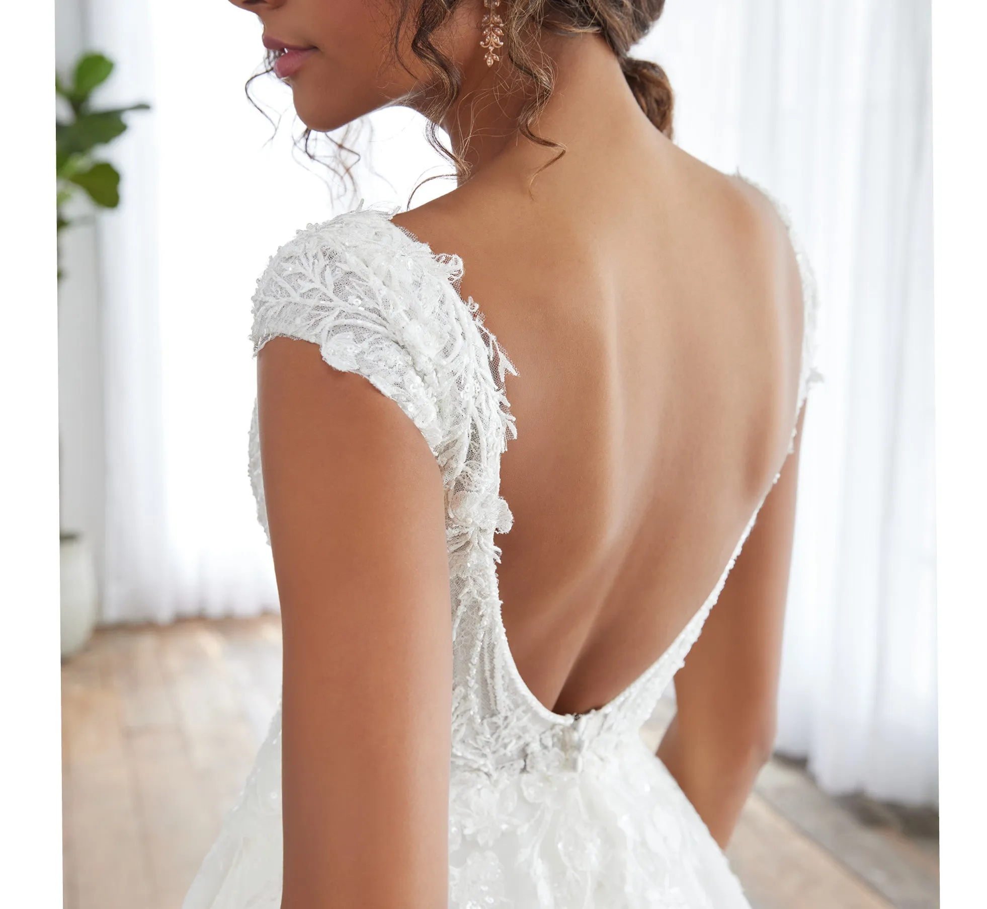 Lace A-Line Gown In Ivory Nude