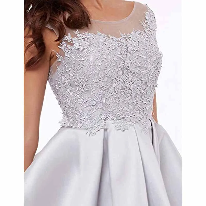 Lace-Applique Homecoming Dresses Short Halter Cocktail Dresses for Teens