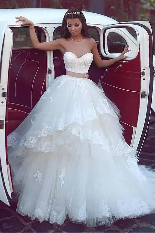 Lace Corset Wedding Dress for Bride Tulle Skirt vestido de novia
