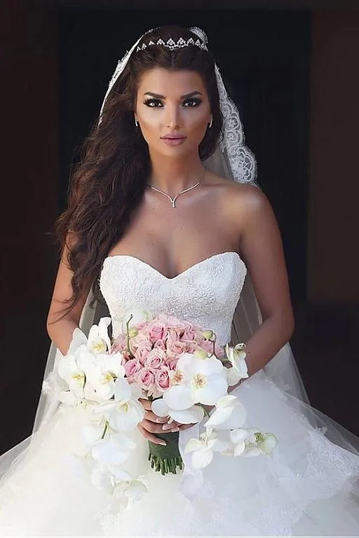 Lace Corset Wedding Dress for Bride Tulle Skirt vestido de novia