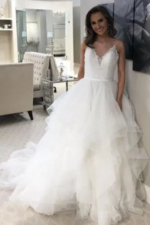 Lace Corset Wedding Dress with Layered Horsehair Skirt