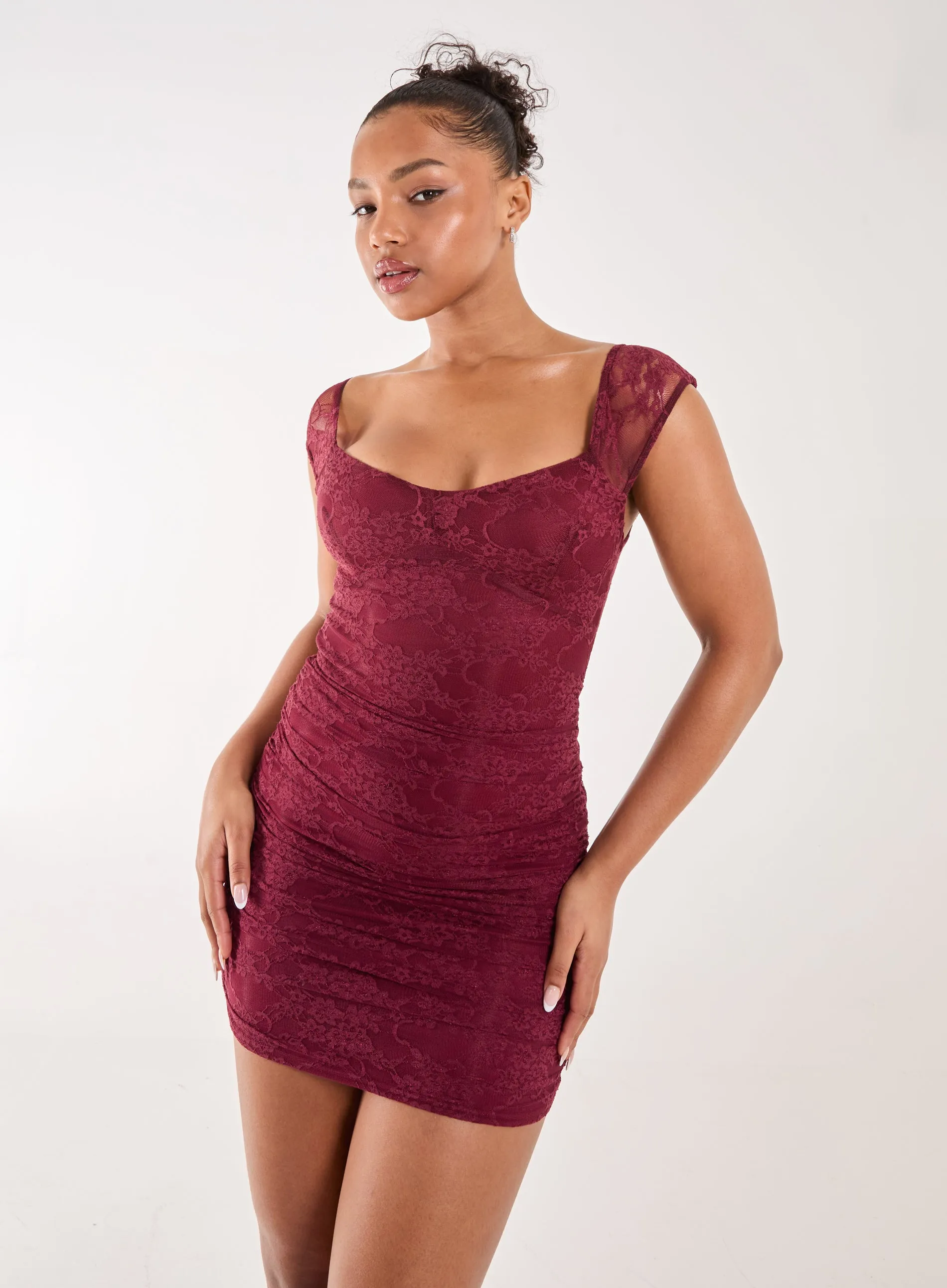 Lace Sweetheart Mini Dress