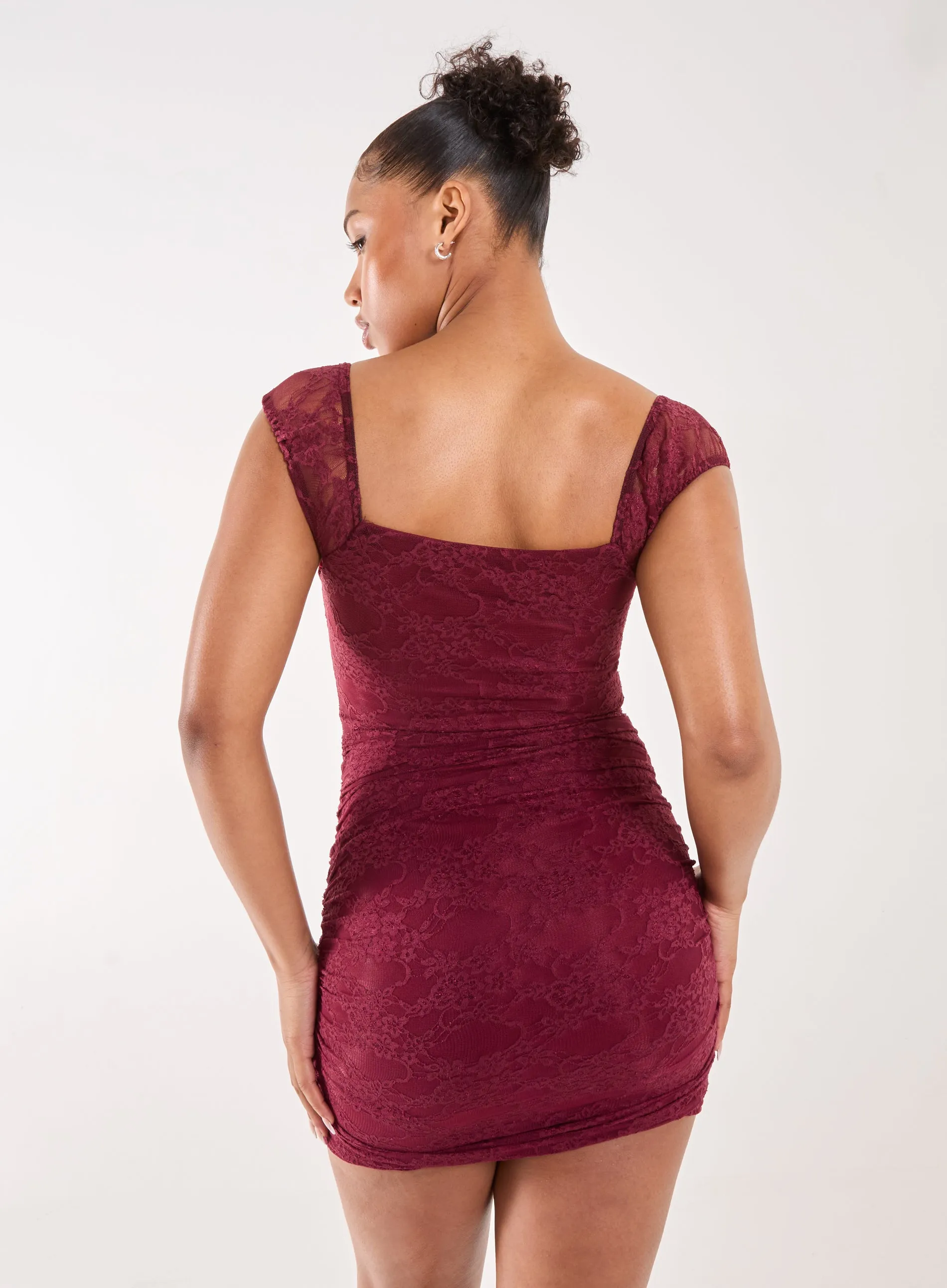 Lace Sweetheart Mini Dress