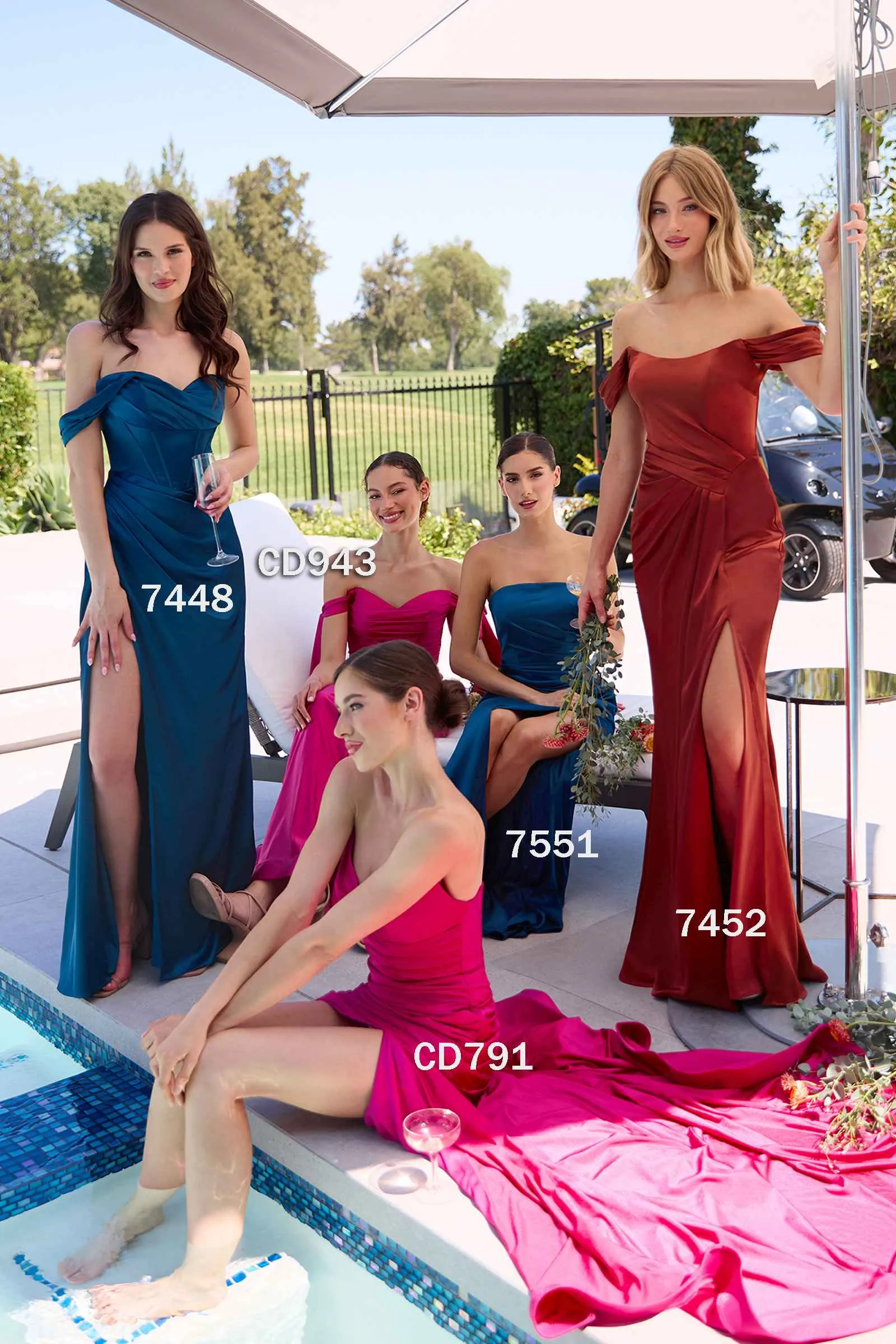 Ladivine 7448 Dress One Shoulder Satin Corset Gown