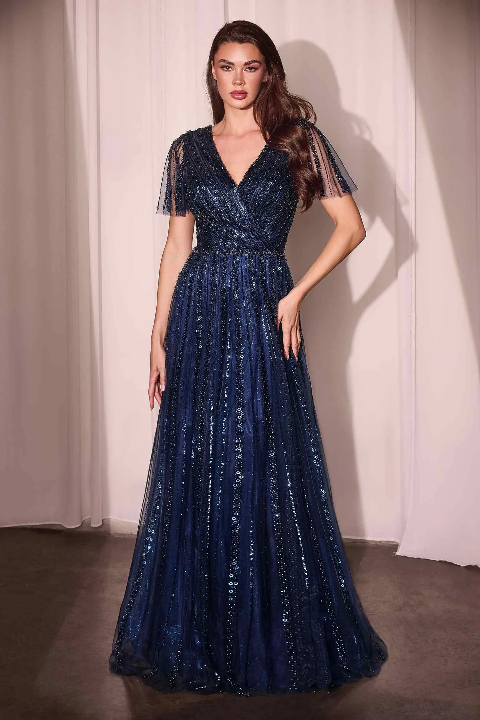 Ladivine CD0241 Dress Sequin Embellished A-Line Gown