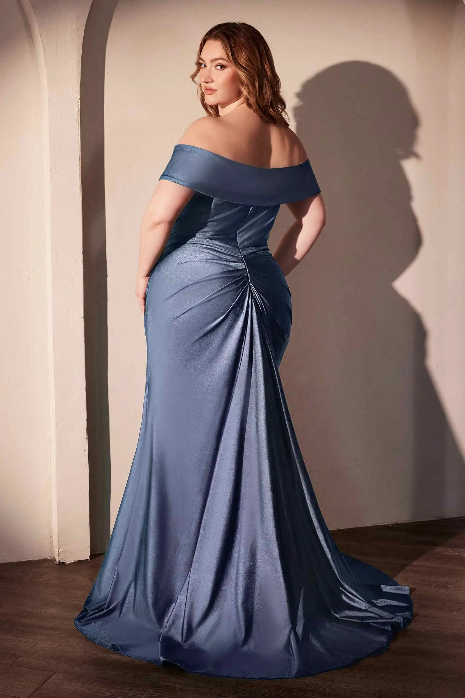 Ladivine CD790C Dress Off the Shoulder Stretch Spandex Curve Gown