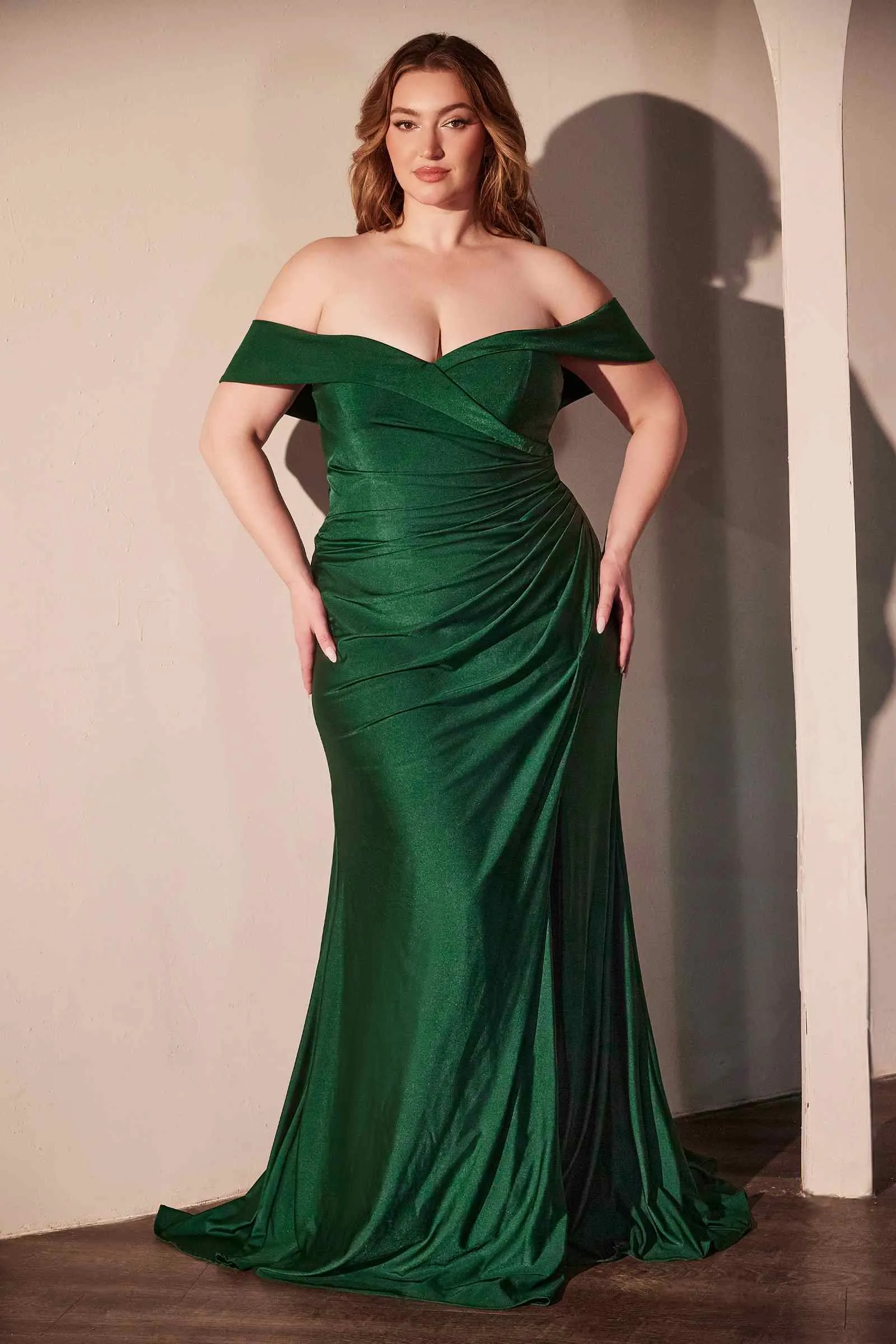 Ladivine CD790C Dress Off the Shoulder Stretch Spandex Curve Gown