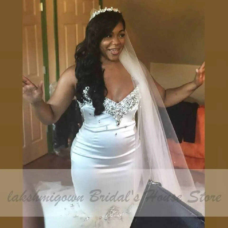 Lakshmigown African Long Train Mermaid Wedding Gowns