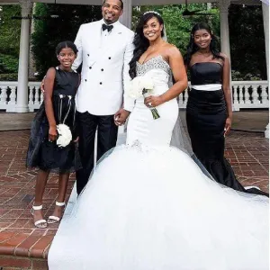 Lakshmigown African Long Train Mermaid Wedding Gowns