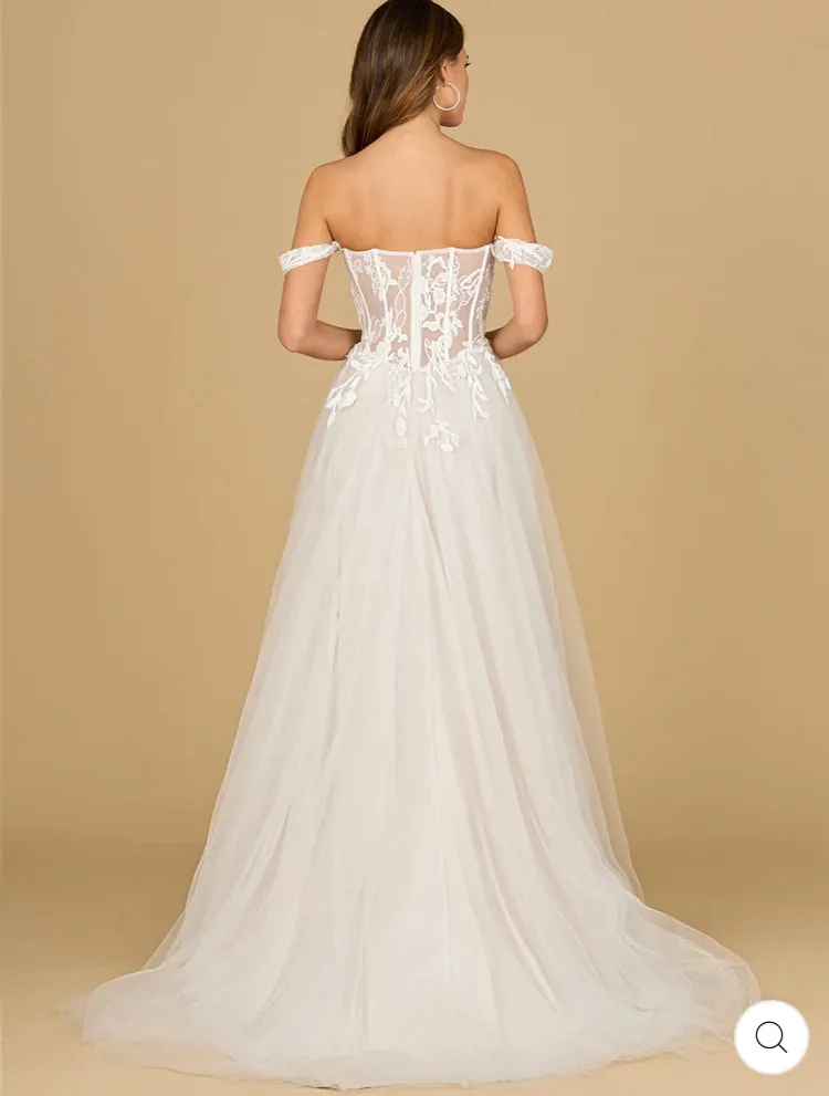 Lara Ivory Corset Off Shoulder Bridal Gown 51114