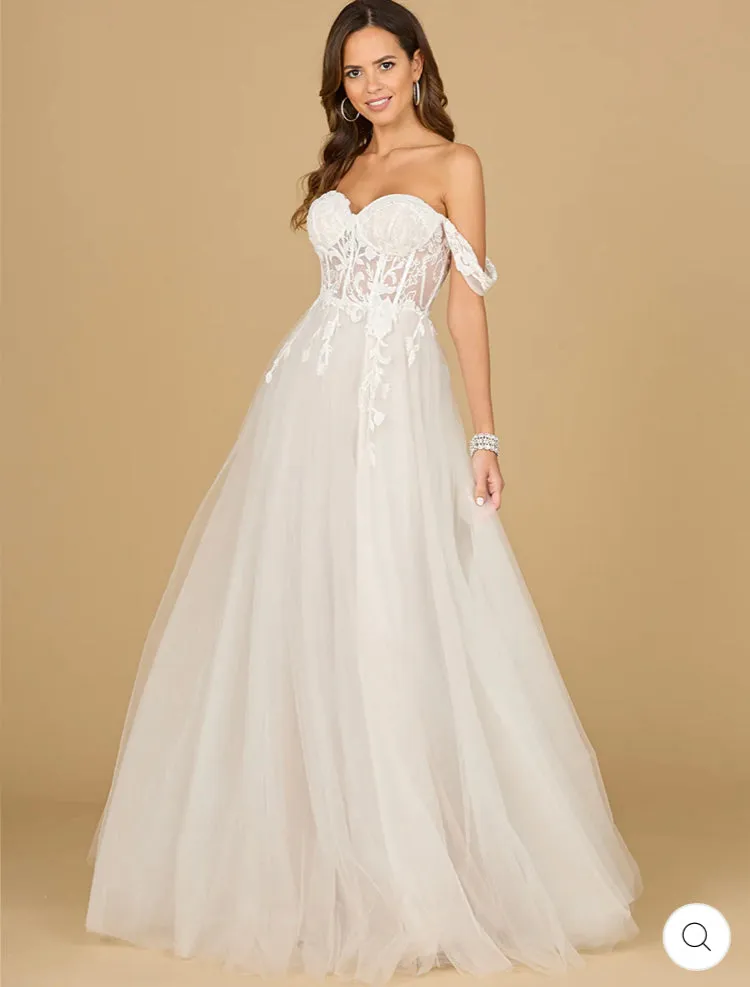 Lara Ivory Corset Off Shoulder Bridal Gown 51114