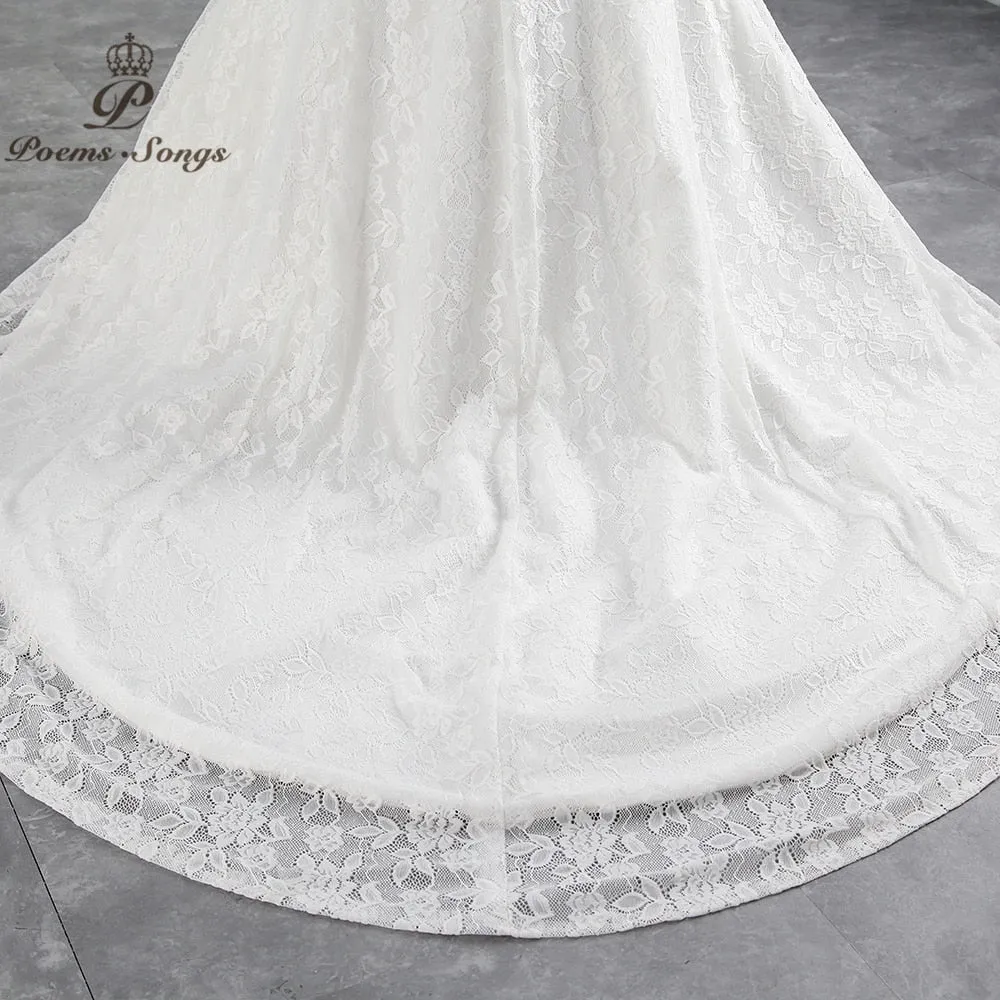 Laurel Spencer Boat Neck Luxury Lace Mermaid Wedding Dress
