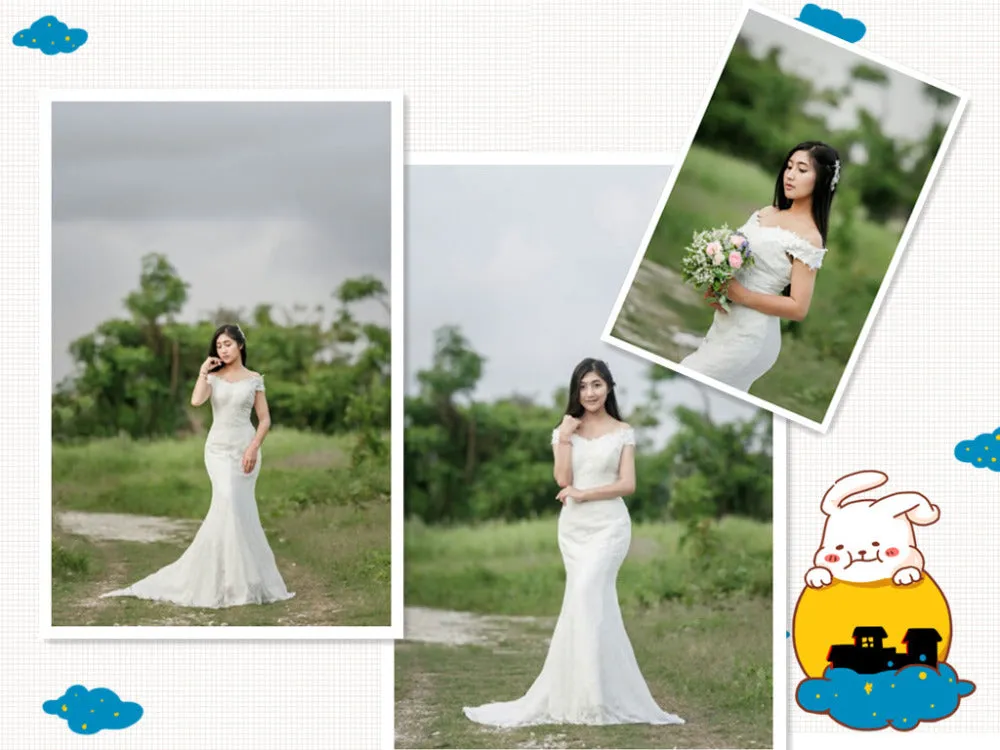 Laurel Spencer Boat Neck Luxury Lace Mermaid Wedding Dress