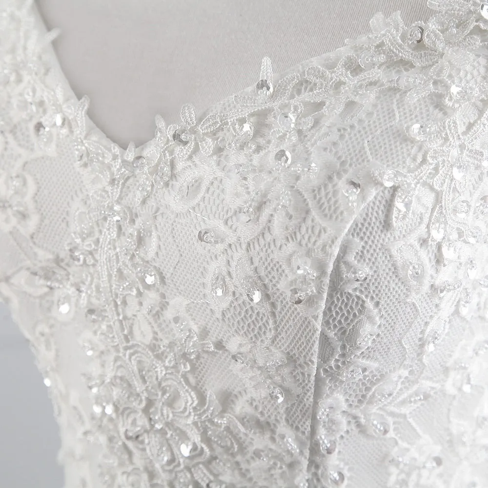 Laurel Spencer Boat Neck Luxury Lace Mermaid Wedding Dress