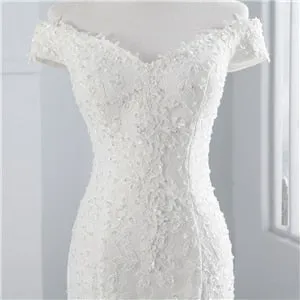 Laurel Spencer Boat Neck Luxury Lace Mermaid Wedding Dress
