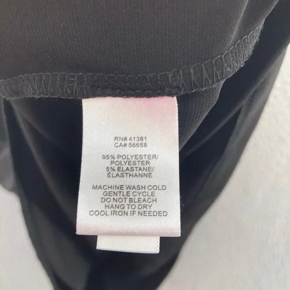 Lauren Ralph Lauren Dress Womens 10 Black Draped Neck Sunburst Pleated No Iron