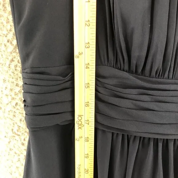 Lauren Ralph Lauren Dress Womens 16 Navy Evening Knee Fit &amp; Flare Pleated Formal
