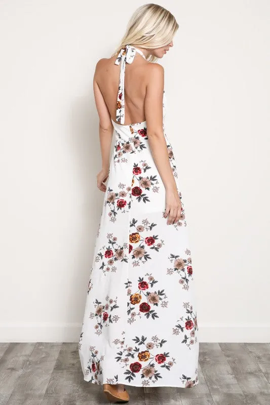 LENA FLORAL MAXI DRESS WHT