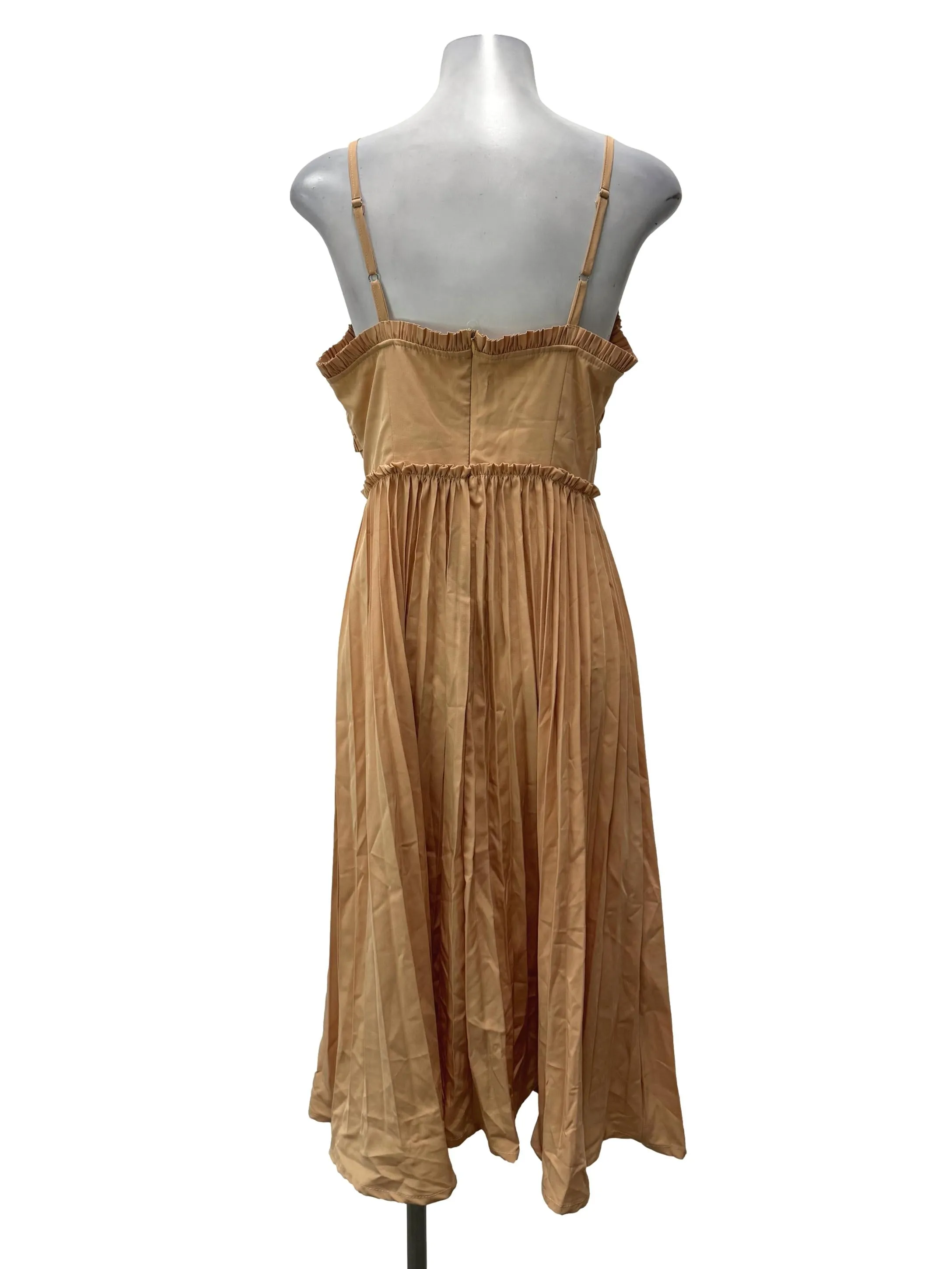 Light Orange Sweetheart Pleated Dress