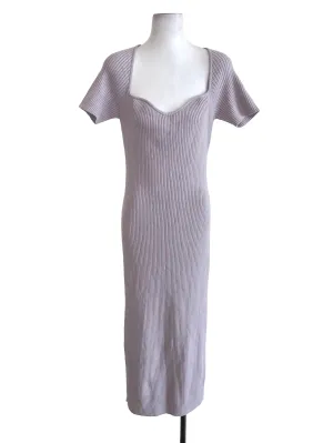 Lilac Knit Sweetheart Dress