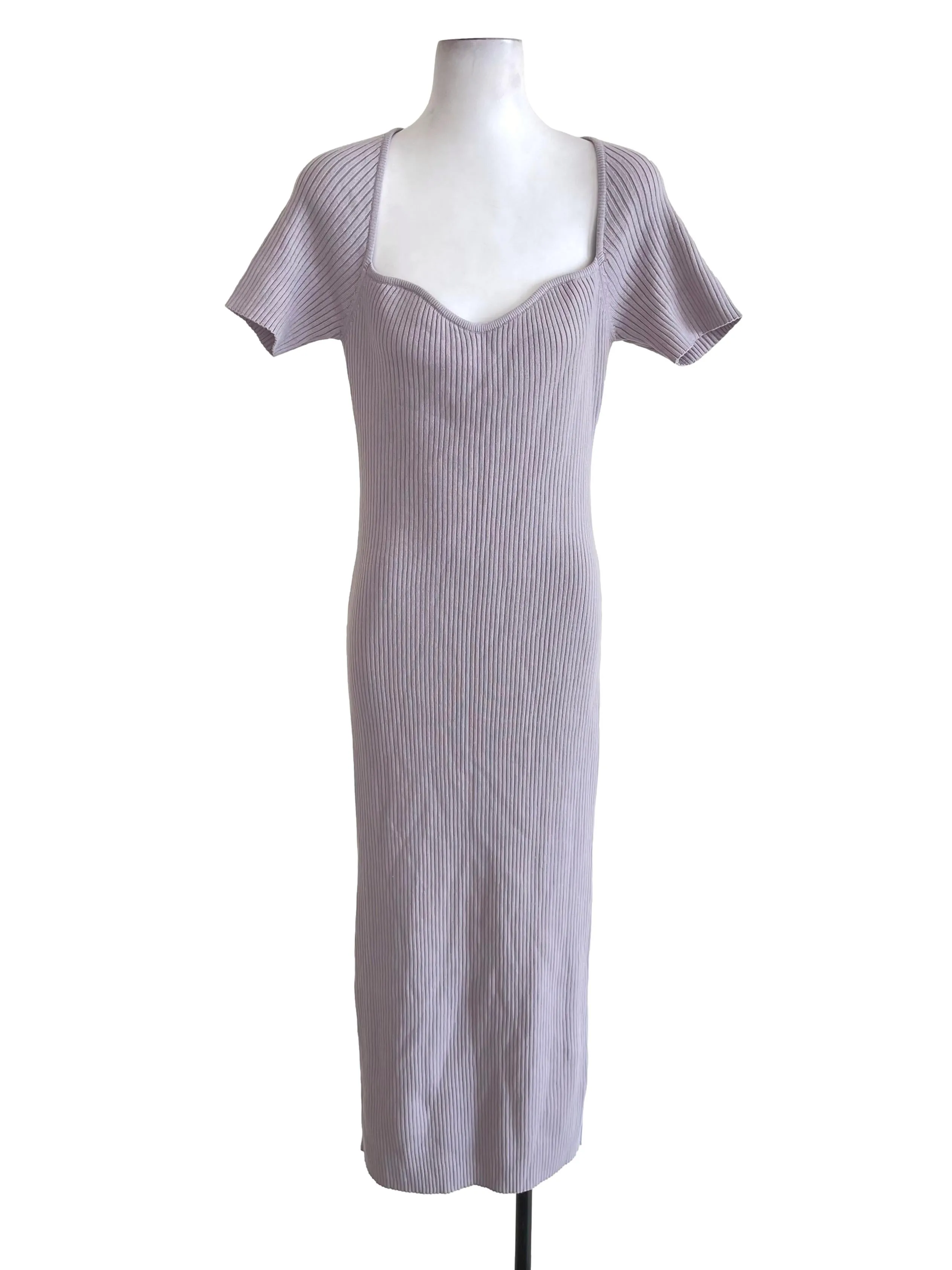 Lilac Knit Sweetheart Dress