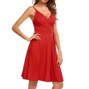 Lipstick Red Sweetheart Bust 50's Pinup  Wrap Dress NWT