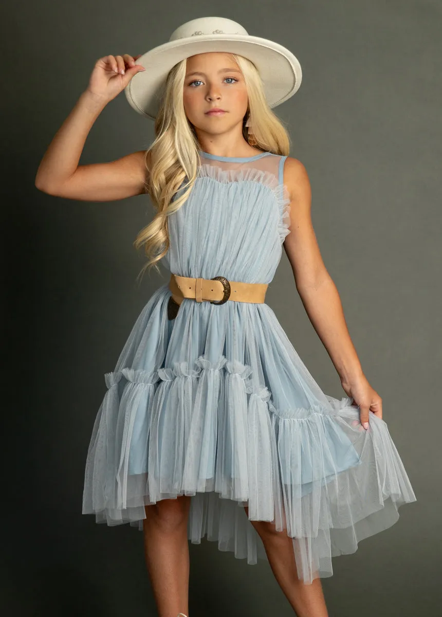Loie Dress in Blue Smoke