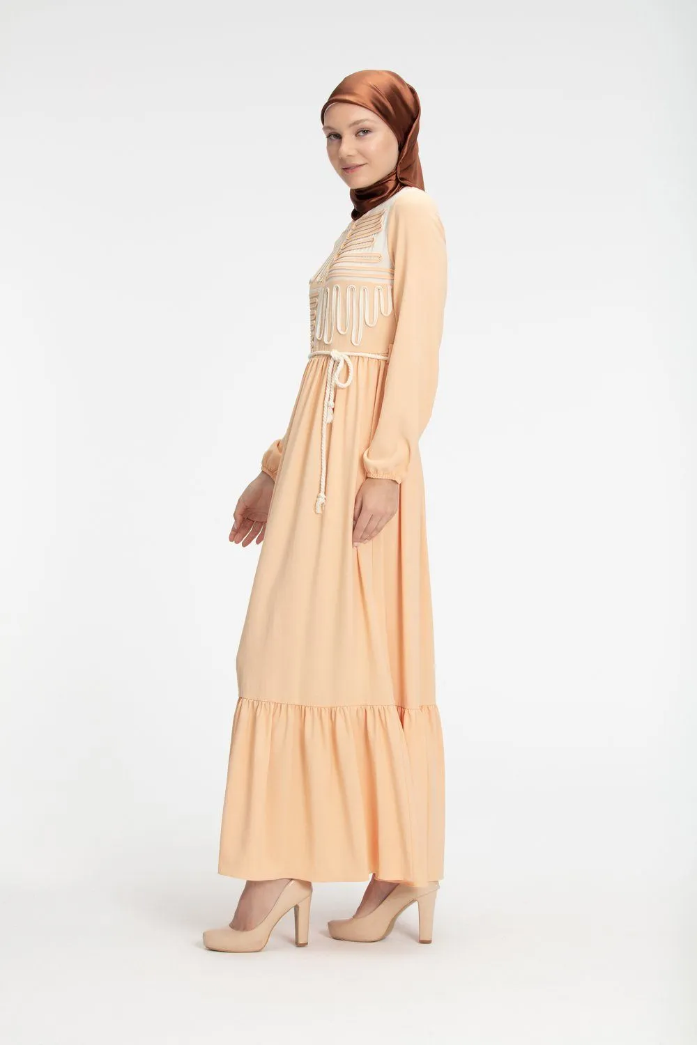Loreen Modest Dress | Peach