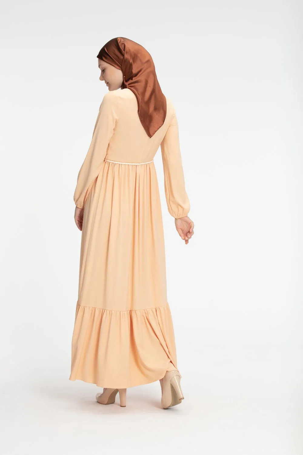 Loreen Modest Dress | Peach