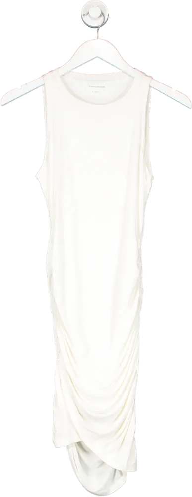 Lovers and Friends White Ruched Midi Dress UK XS