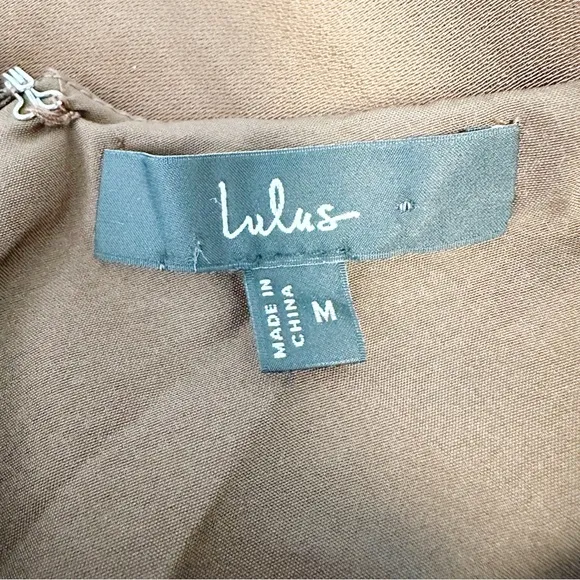 Lulus Beyond Classy Brown Satin Halter Twist Midi Dress Women’s Medium