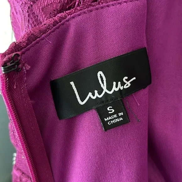 Lulus Dark Magenta Lace Skater Dress