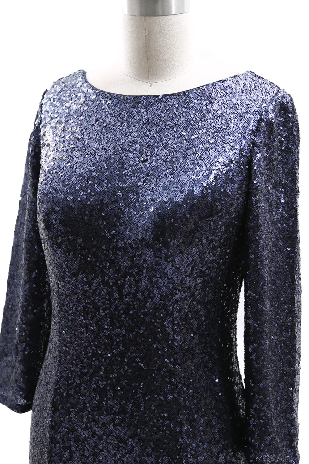 MACloth 3/4 Sleeve Sequin Long Mother of Bride Dresses Bridesmaid Evening Gown