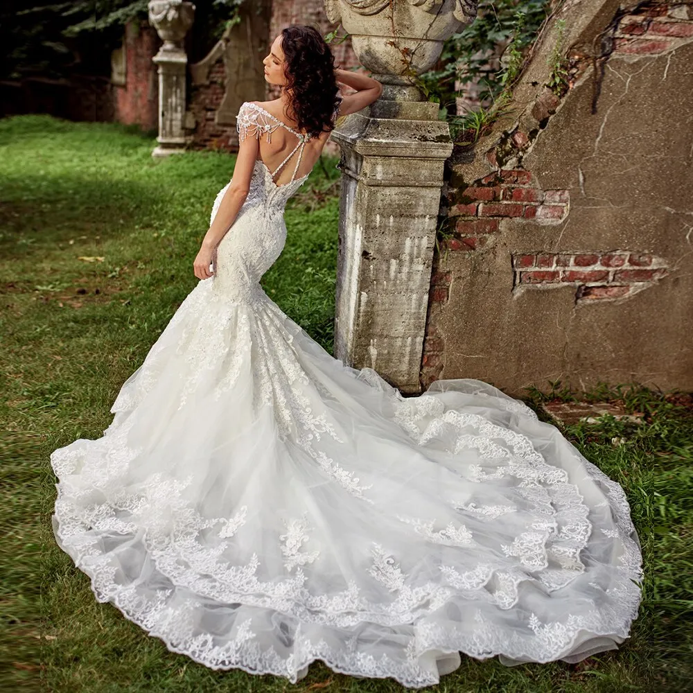 Mermaid Wedding Dress With Tiered Skirt