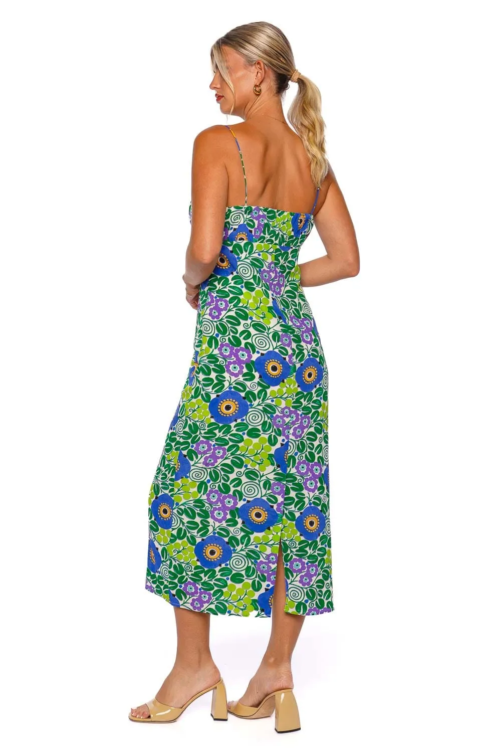 Mila Ruched Floral Midi Dress