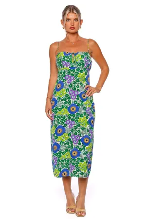 Mila Ruched Floral Midi Dress
