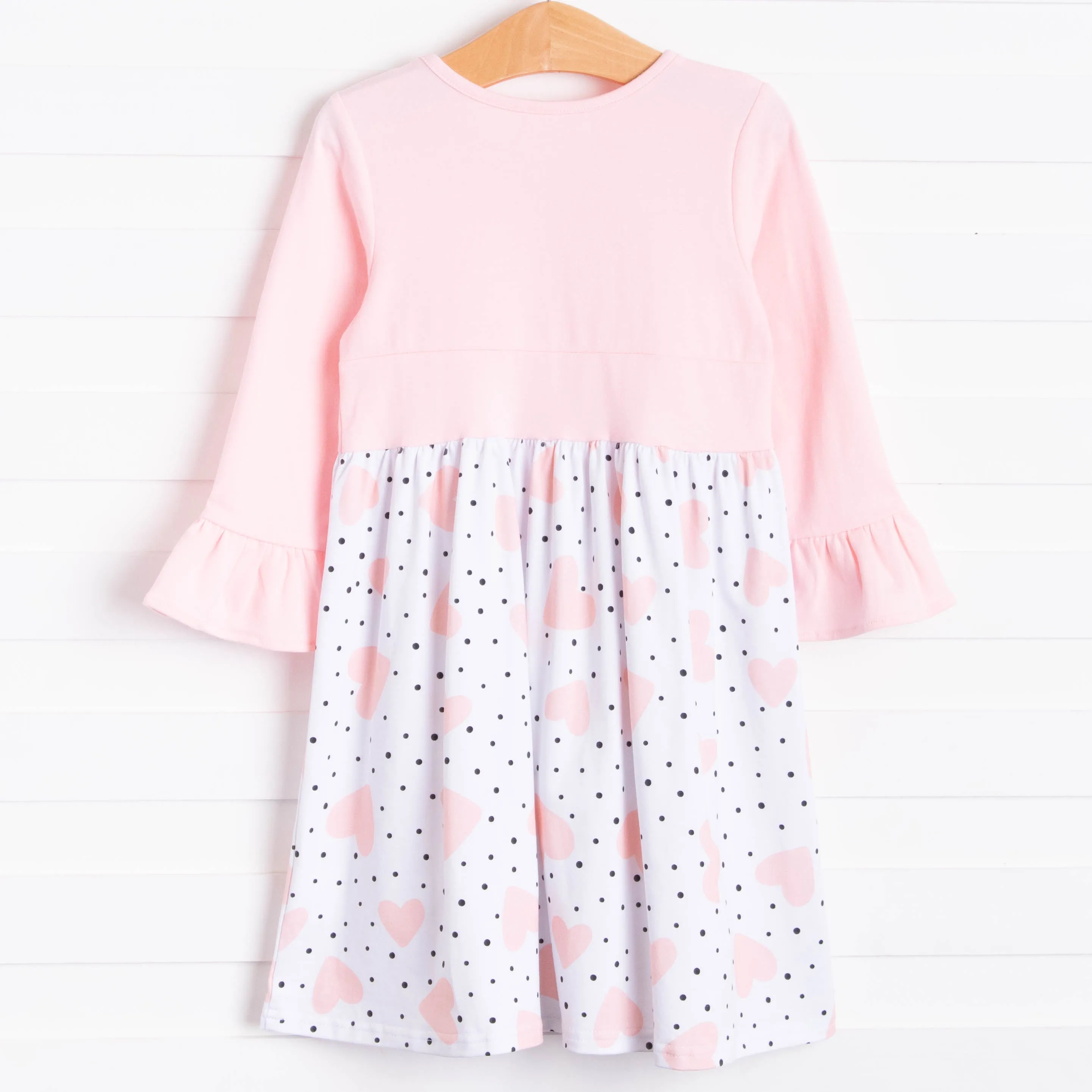 Miss Valentine Ruffle Sleeve Dress, Light Pink