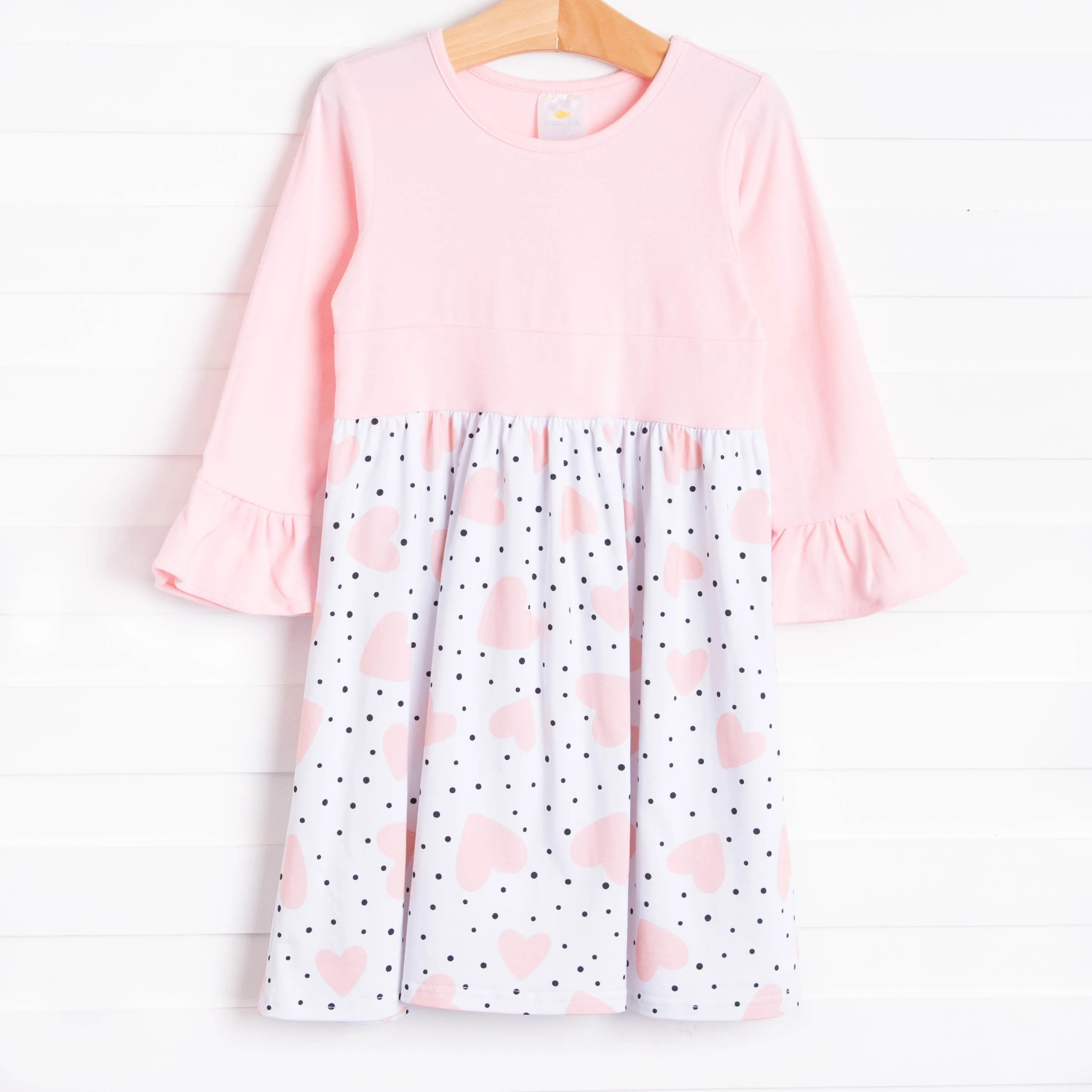 Miss Valentine Ruffle Sleeve Dress, Light Pink