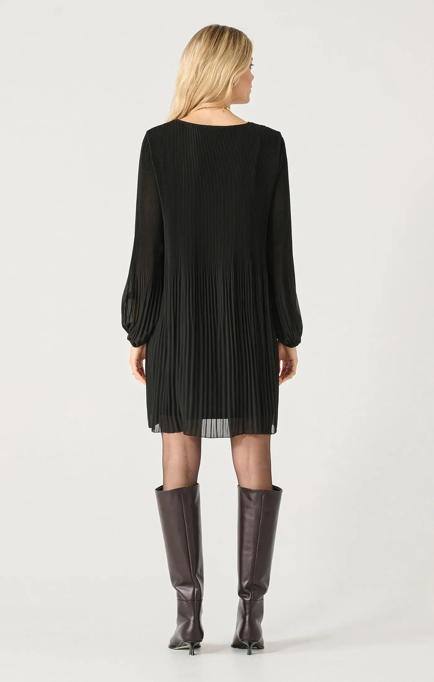 Mushroom Pleated Smock Dress