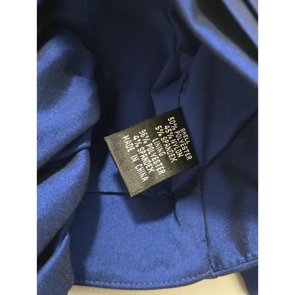 NEW ADRIANNA PAPELL SZ 6 BLUE 2 PC BOLERO JACKET/KNEE LTH RUCHED COCKTAIL DRESS