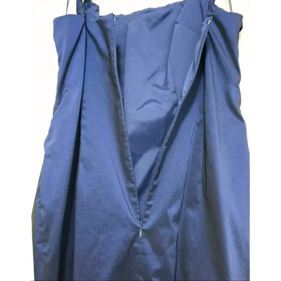 NEW ADRIANNA PAPELL SZ 6 BLUE 2 PC BOLERO JACKET/KNEE LTH RUCHED COCKTAIL DRESS