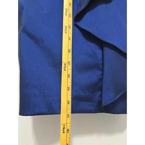 NEW ADRIANNA PAPELL SZ 6 BLUE 2 PC BOLERO JACKET/KNEE LTH RUCHED COCKTAIL DRESS