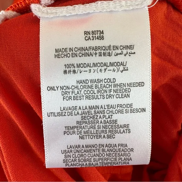 NEW BCBGMAXAZRIA Trudie Drape Sash Ruched Dress Medium Orange Real Housewives