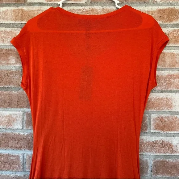 NEW BCBGMAXAZRIA Trudie Drape Sash Ruched Dress Medium Orange Real Housewives